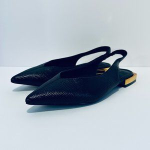 MOFT Women's Black Flat Sling Pointed Shoes